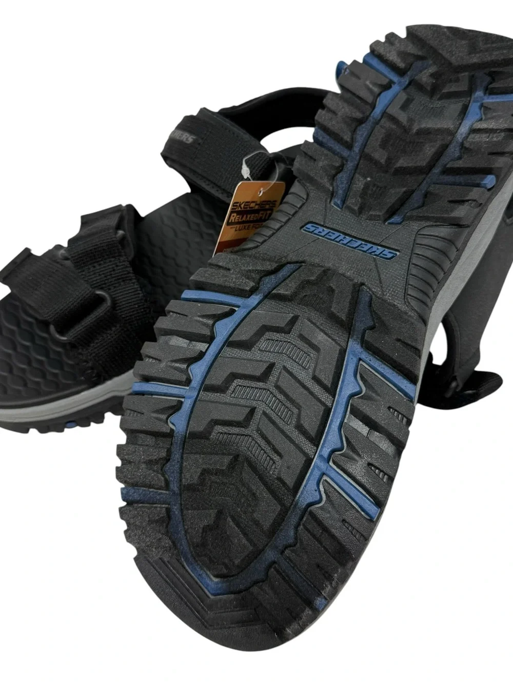 Skechers Prewitt Rio Men’s Size 10 Sandals Relaxed Fit Luxe Foam Black New